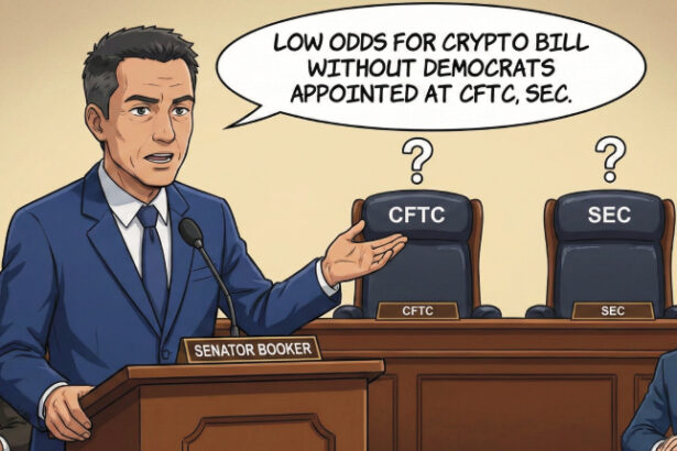 Booker Says Crypto Bill Unlikely Without Democratic Leadership at CFTC, SEC
