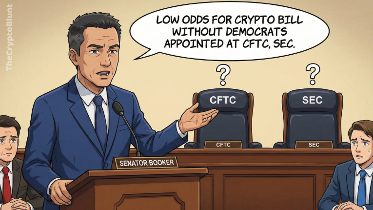 Booker Says Crypto Bill Unlikely Without Democratic Leadership at CFTC, SEC