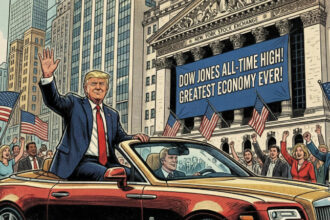 Trump Celebrates Dow Record, Claims Credit for “Greatest Economy Ever”
